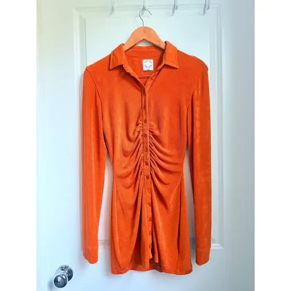 With Jean Andy Dress in Maple Orange XS Blogger‎ Summer Polo LA Spring